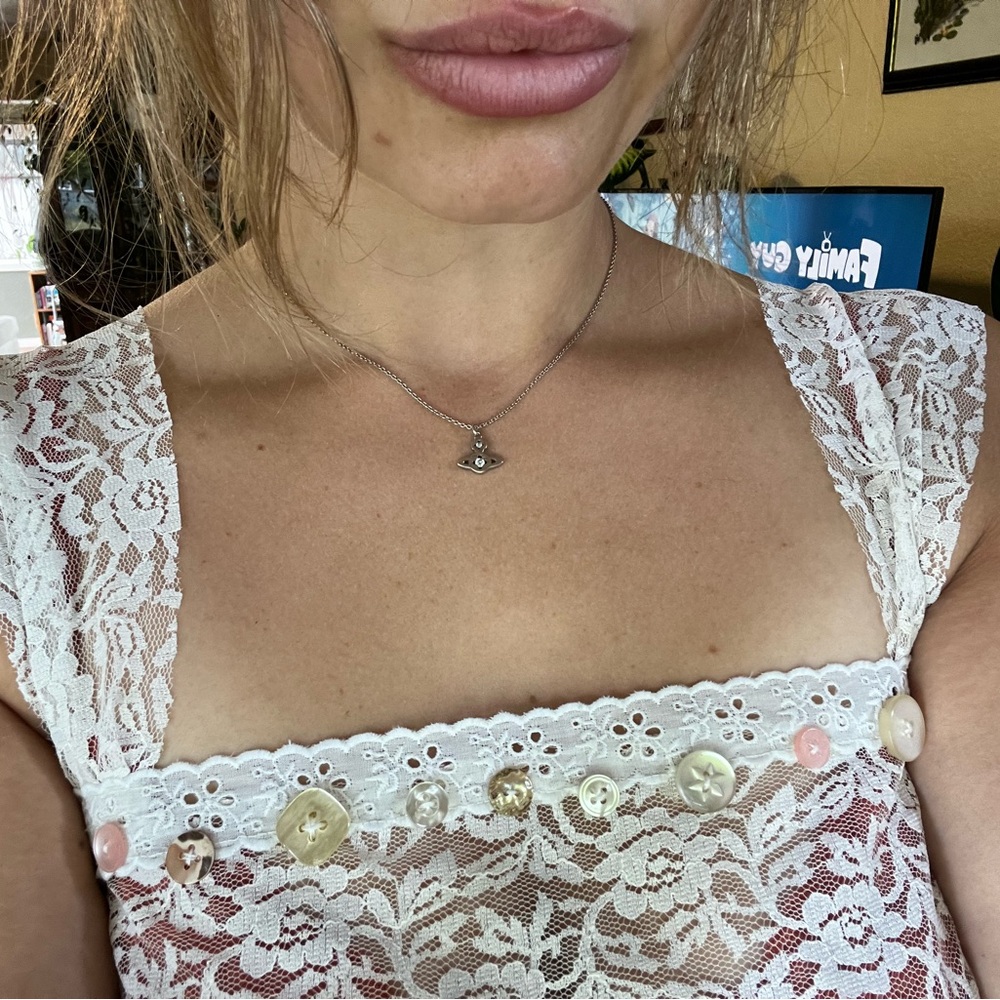Lace Floral Top with Button Accents